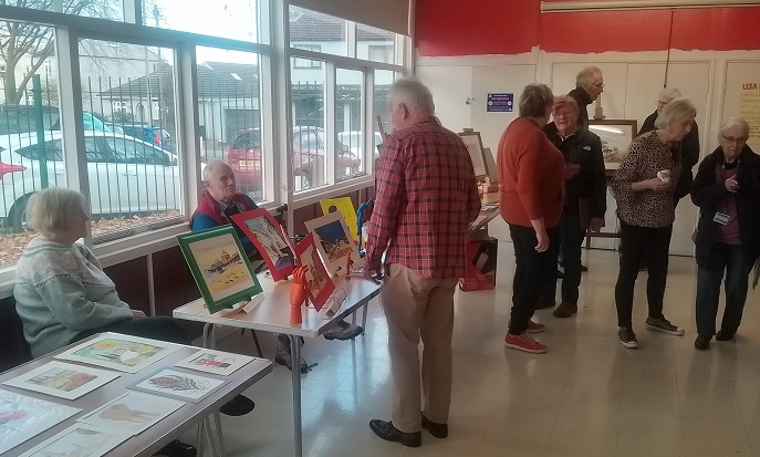 Picture of Art Exhibition put on by group at a Coffee Morning.