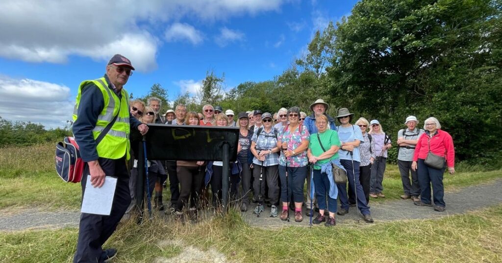 Large group of walkers on a medium walk at Wrens Nest