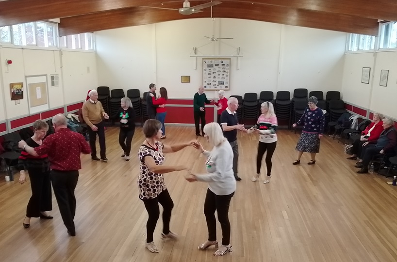 Members practicing a new dance