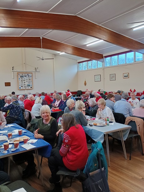 View of Hall and members enjoying Xmas Party